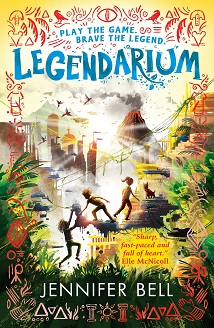 Book cover for LEGENDARIUM: title in blue above yellow